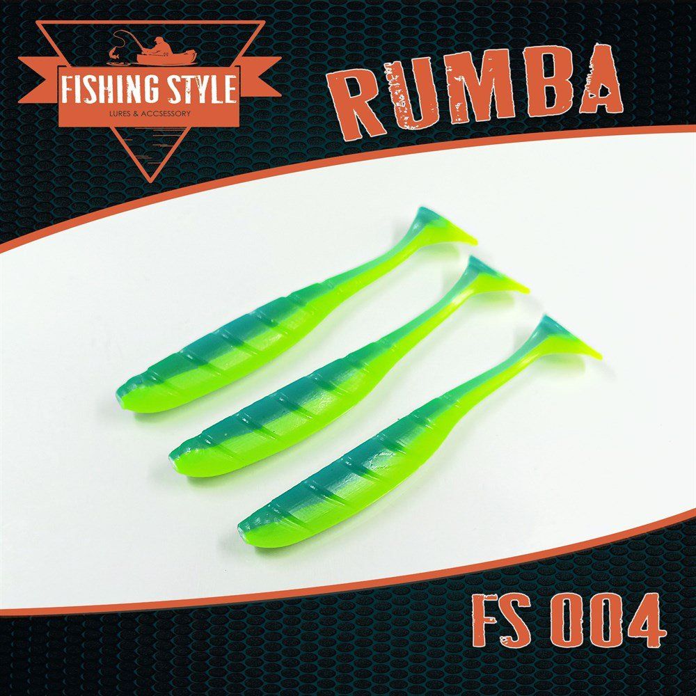 Силиконовая приманка RUMBA 8, 5"(216 мм) уп.3 шт.#004 Blue Mint