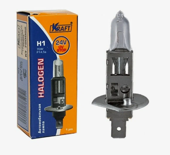 Автолампа галогеновая Н1 24V-70 KRAFT (KT700002) (1шт.)