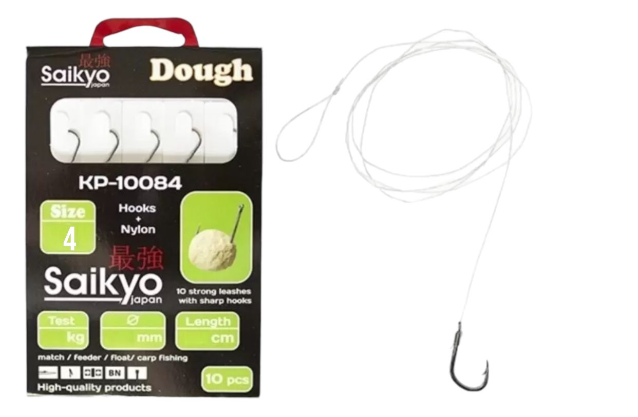 Крючки Saikyo KP-10084 Dough BN  №4 (10шт) c повод.