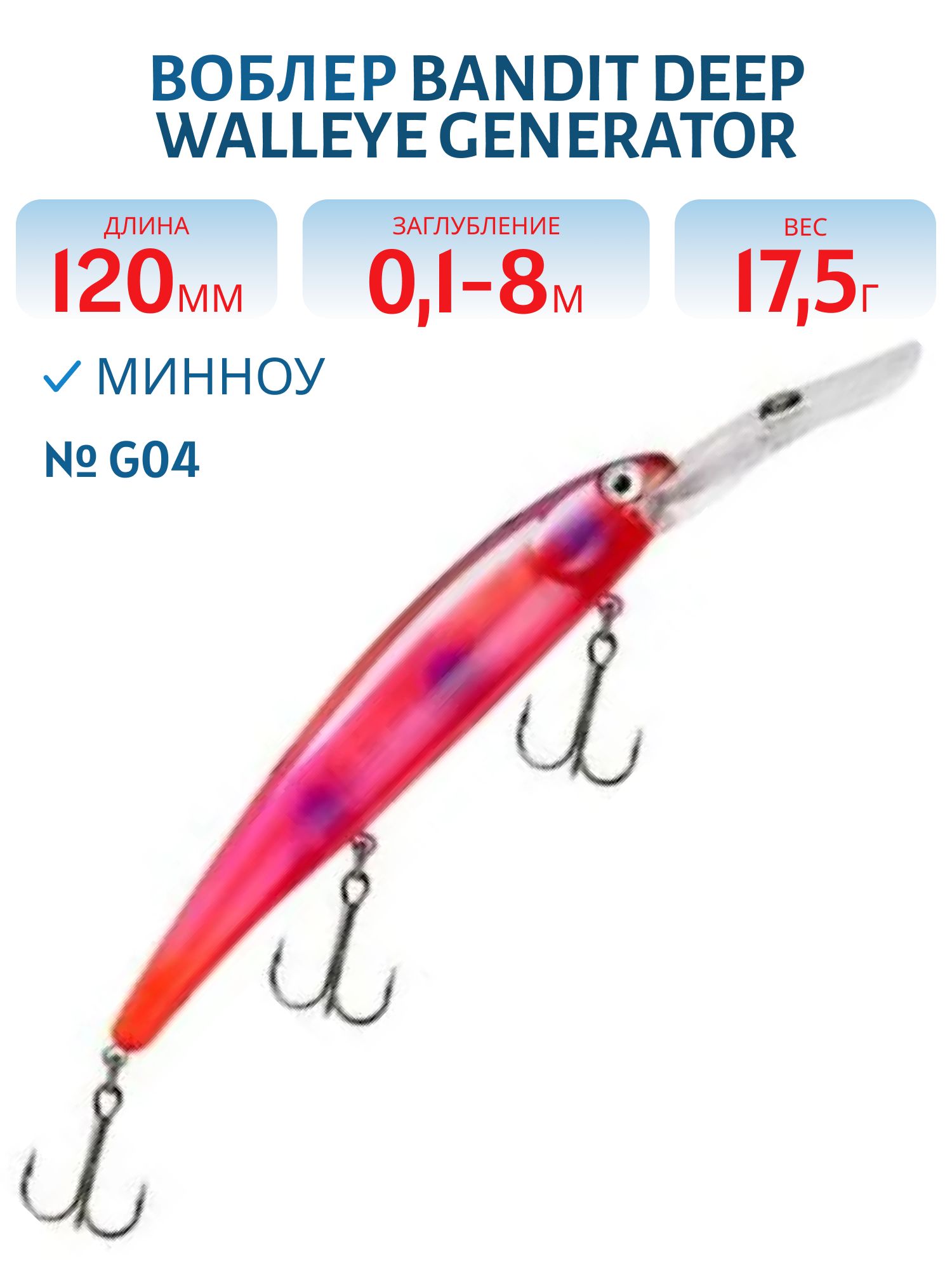 Воблер BANDIT DEEP WALLEYE GENERATOR G04