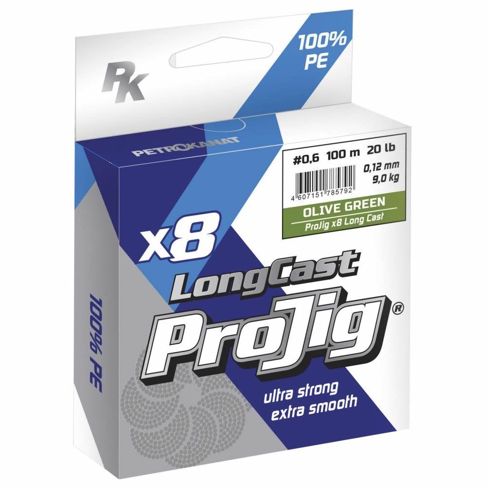 Шнур ProJig X8 Long Cast 0, 20мм 16, 0кг 100м хаки