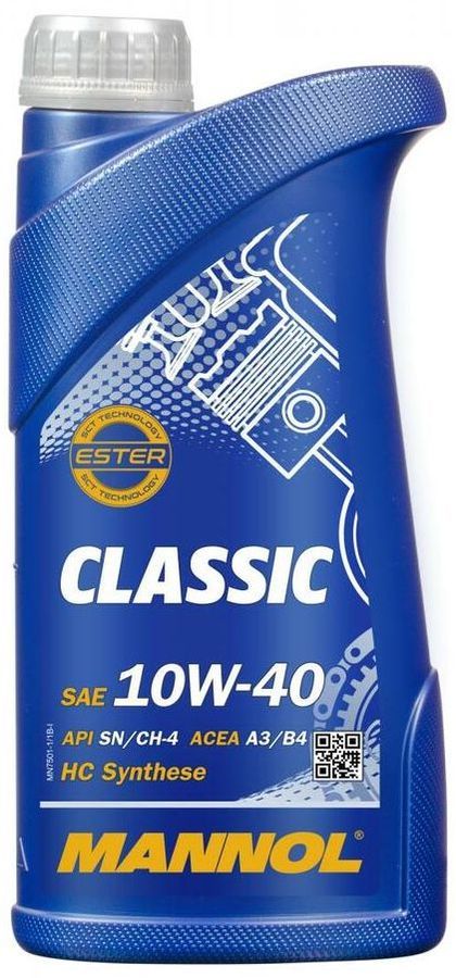 MANNOL Classic 10W40 7501 1л полусинтетическое моторное масло