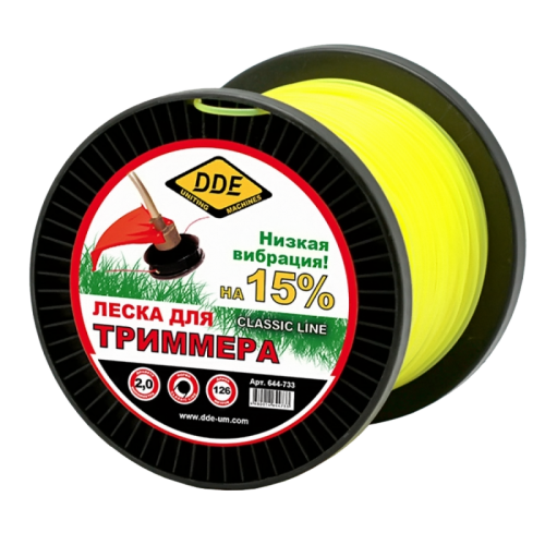 Корд триммерный Ø2.0мм круглый (1м) желтый DDE (644-733)