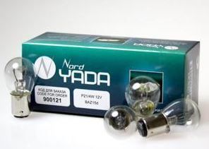 Автолампа 12-21/4 2-х контактная (смещенный цоколь) YADA Clear (1шт.)