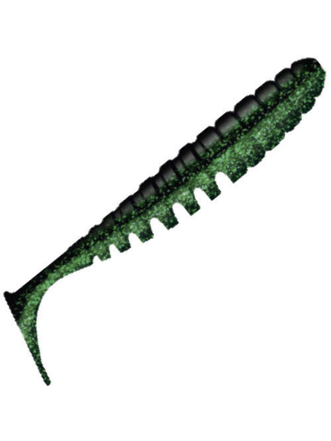 Приманка ZUB-SHAD 75мм-6шт,  (цвет 040) черный верх - изумрудный низ