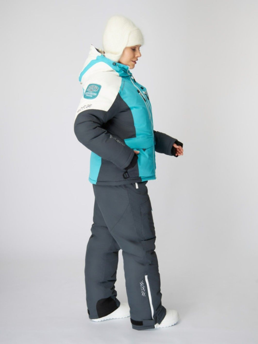 Костюм зимний Alaskan Vanda женский L белый/голубой/серый (куртка+полукомбинезон) м