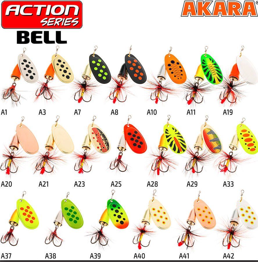 Блесна вращающаяся Akara Action Series Bell 2 6 гр. 1/5 oz. A37