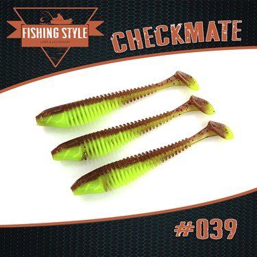 Силиконовая приманка CHECKMATE 3, 5"(89 мм) уп.6 шт.#039 Qiwi