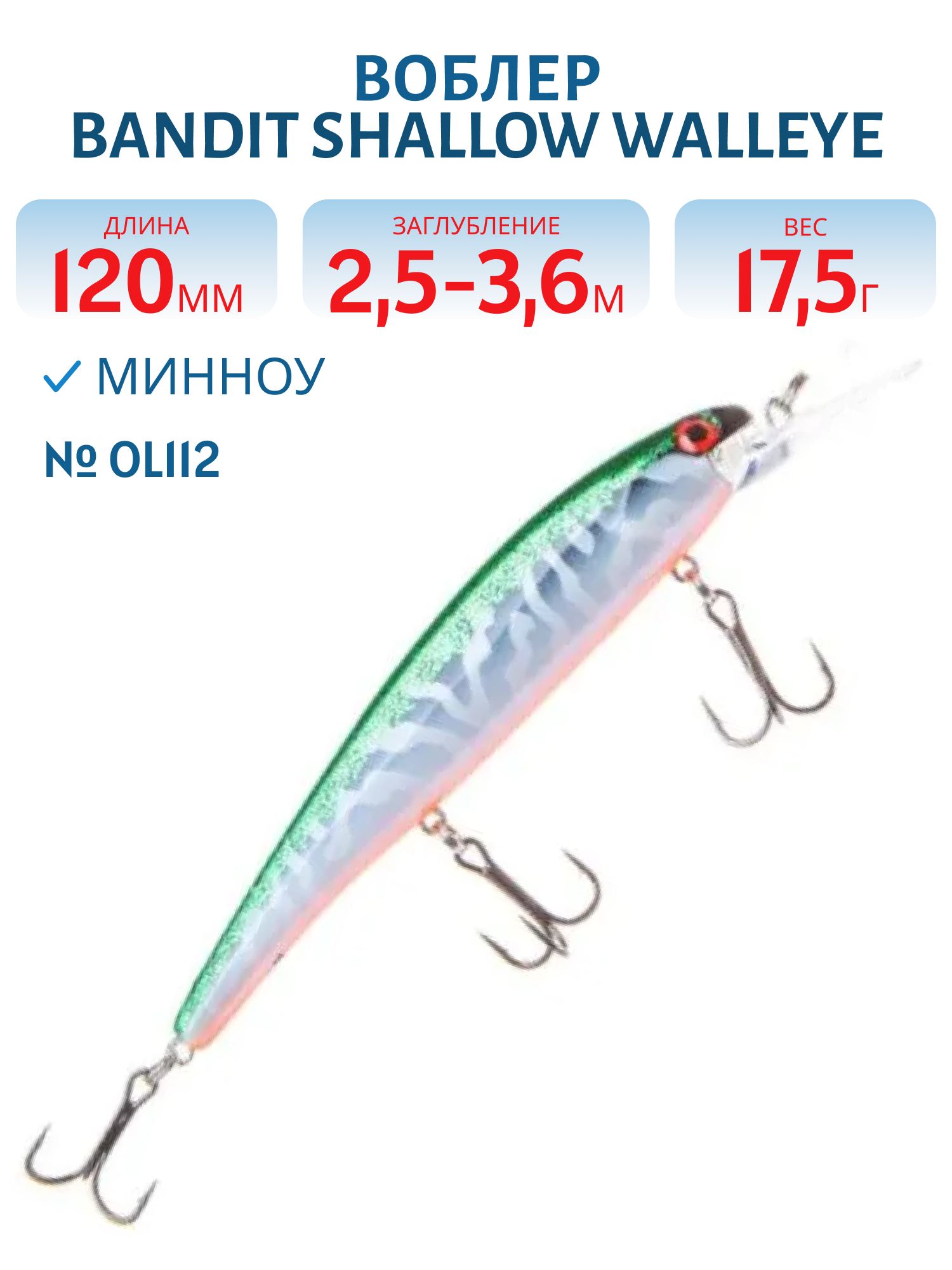 Воблер BANDIT SHALLOW WALLEYE OL112