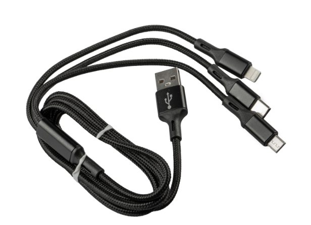 Кабель USB - 3в1 (microUSB,  lightning,  type-C) (1.2м) LECAR (LECAR000145209)