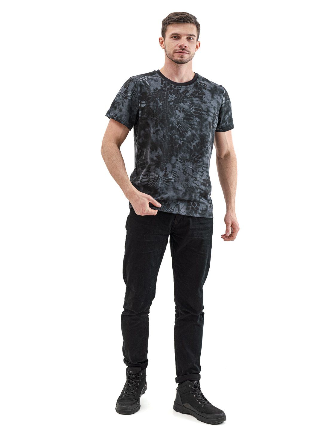 Футболка Питон чёрный,  кулирка,  пл.140 г/м2 52-54 м