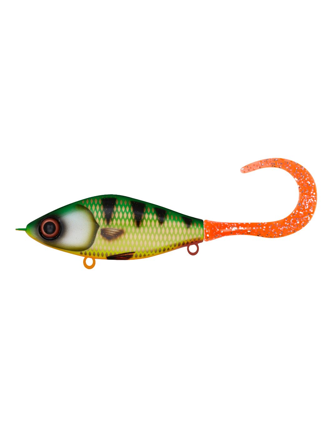 Воблер Джеркбейт Strike Pro Guppie Jr,  110 мм,  70 гр,  Загл. 0, 5м.-3, 0м.,  Тонущий,  цвет: A382F Green Perch,  WOLF COLOR,  (EG-208A#A382F)