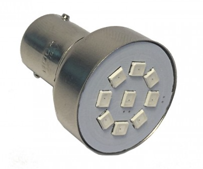 Светодиод 12V P21/5W (S25) белый 9SMD YADA (1шт.)
