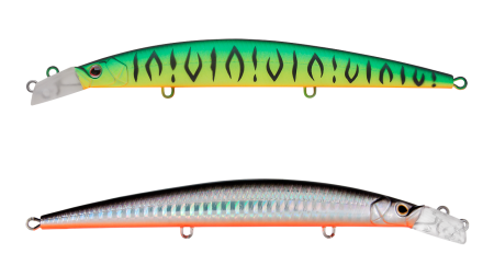 Воблер Минноу Strike Pro Top Water Minnow 130,  130 мм,  15 гр,  Загл. 0, 1м.-0, 7м.,  Плавающий,  цвет: GC01S/A70-713 Double Black Silver OB/Mat Tiger,  (JL-158F#GC01S/A70-713S)