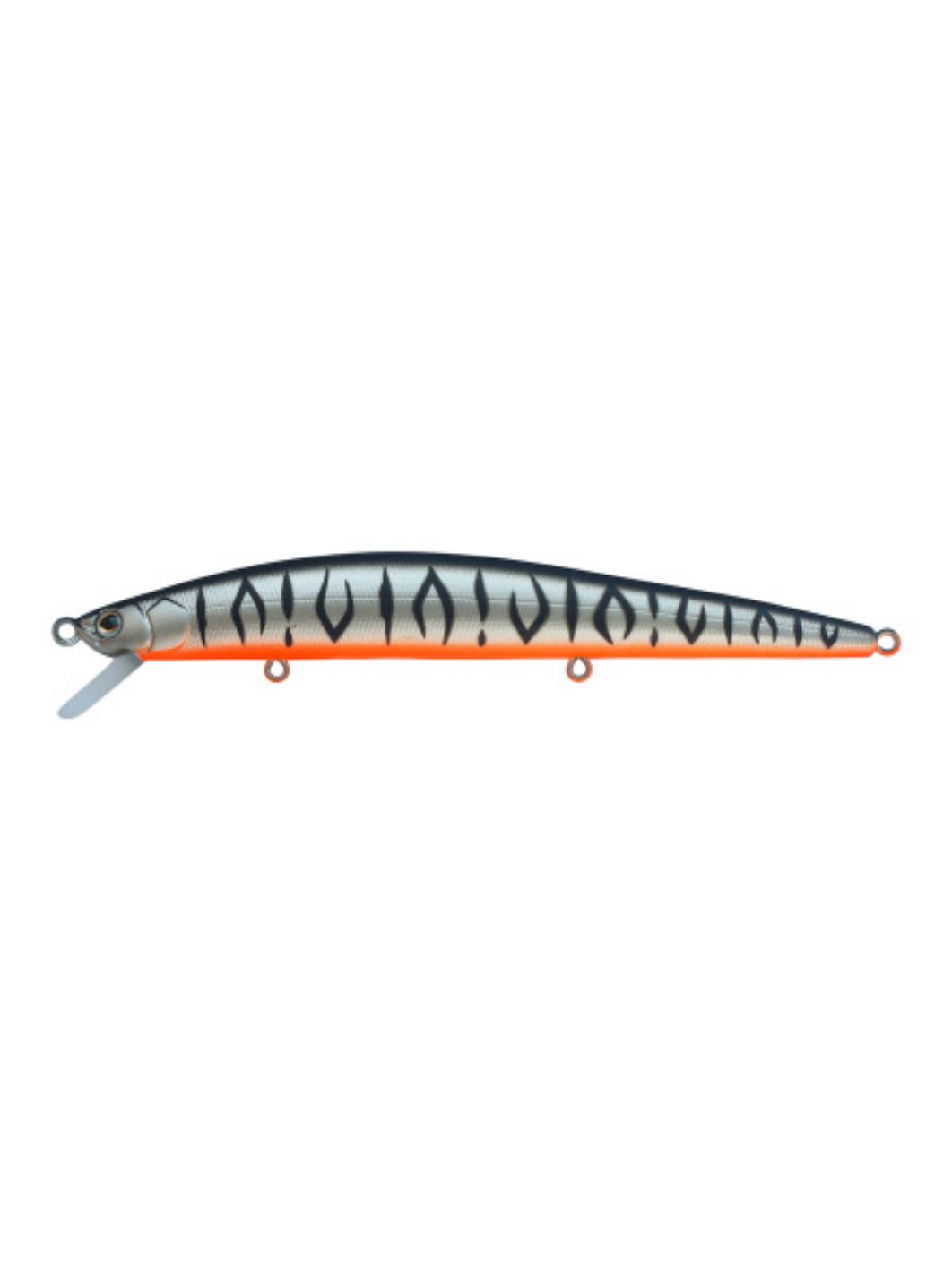 Воблер Минноу Strike Pro Slingshot Minnow 120F,  120 мм,  12, 6 гр,  Загл. 0, 5м.-1, 5м.,  Плавающий,  цвет: A243ES Grey Shadow Mat Tiger,  (EG-145F#A243ES)