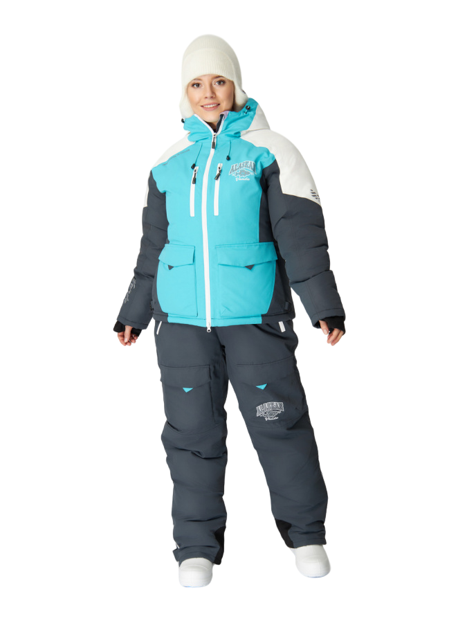 Костюм зимний Alaskan Vanda женский L белый/голубой/серый (куртка+полукомбинезон) м