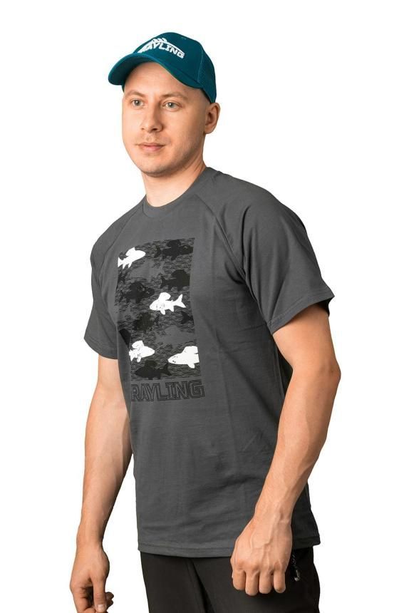 Футболка GRAYLING Fishes(Фишс)(хлопок,  графит) GTS-05GRT р-р XL