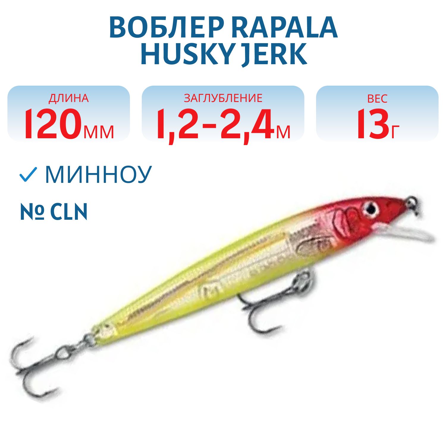 Воблер Rapala Husky Jerk 12 /CLN