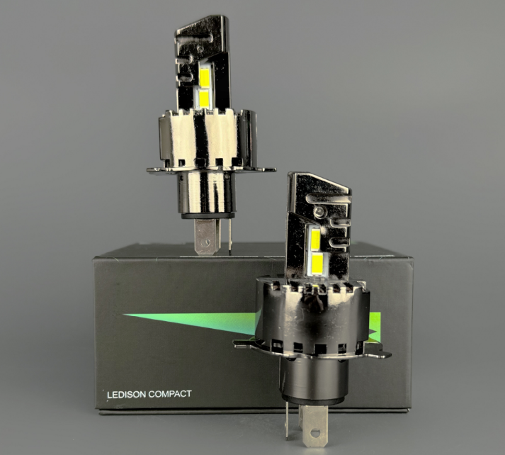 Светодиодная лампа H4 Ledison Compact (№4) (12-24V,  80w,  8000Lm,  5000K,  Canbus) (2шт.к-т)