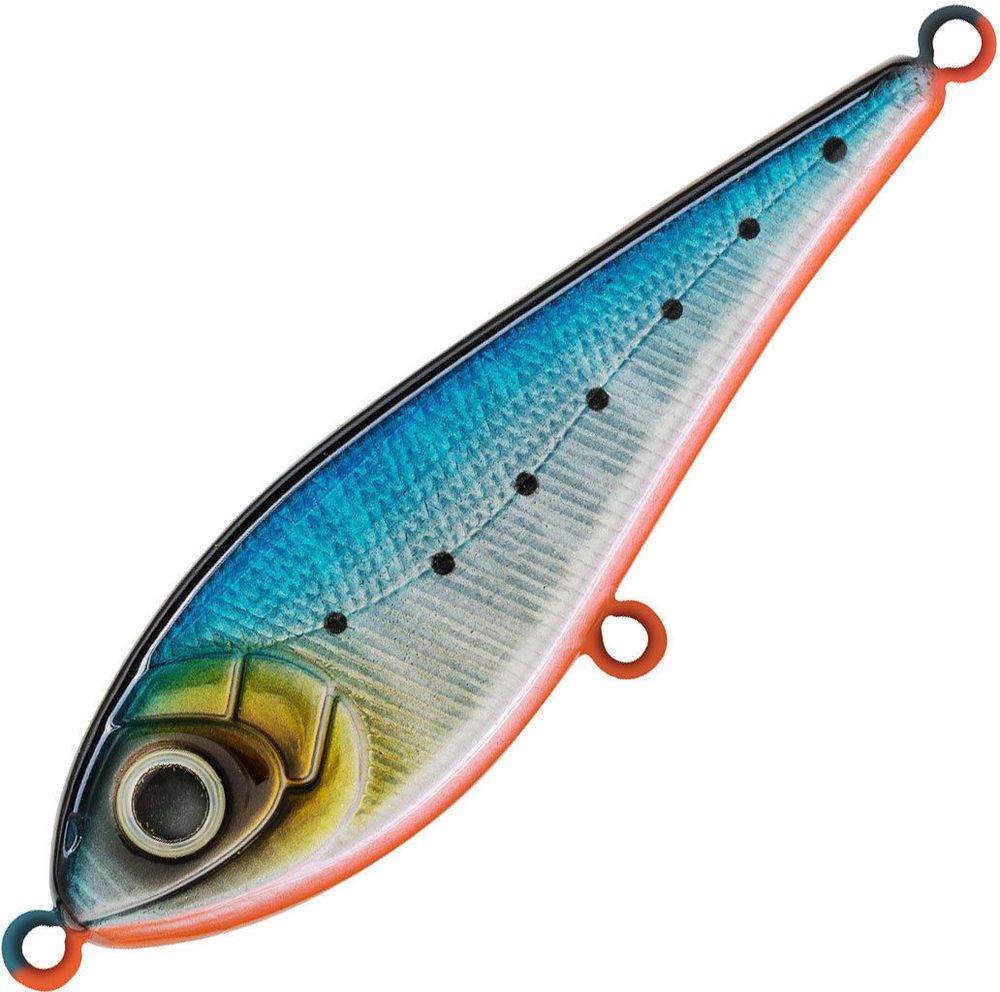 Воблер Джеркбейт Strike Pro Buster Jerk Sinking,  150 мм,  75 гр,  Загл. 0, 5м.-4, 0м.,  Тонущий,  цвет: A234-SBO-LU Blue Back Silver OB Fluo,  (EG-048#A234-SBO)
