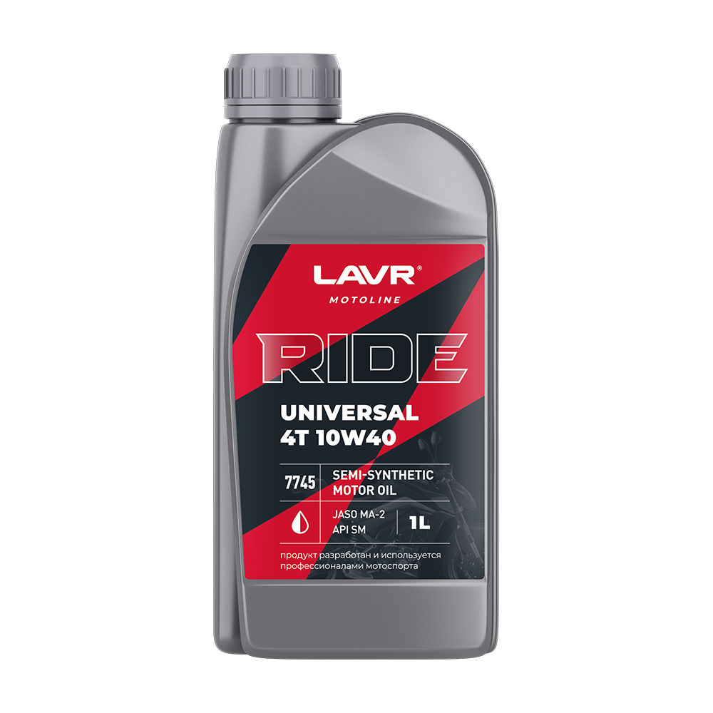 LAVR MOTO RIDE UNIVERSAL 10W40 SM 4Т полусинтетическое моторное масло для мотоциклов 1L Ln7745
