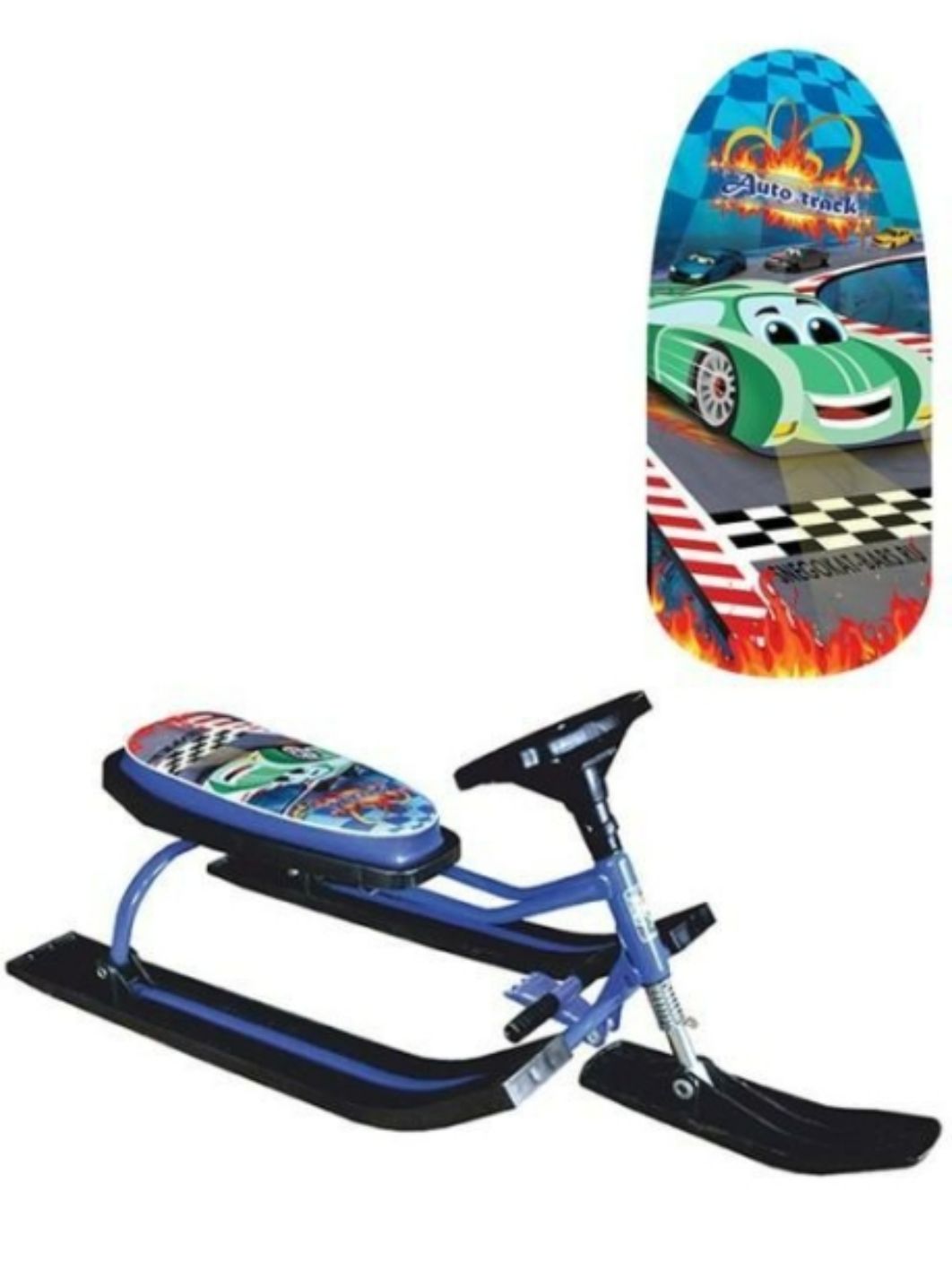 Снегокат 122 "Race" разборный классический с рисунком Auto track