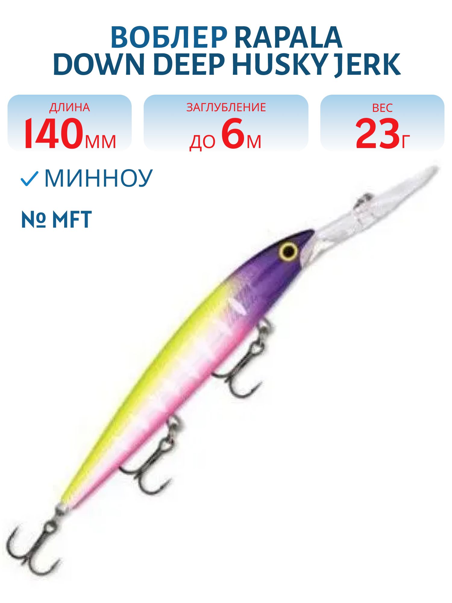 Воблер Rapala Down Deep Husky Jerk 14 /MFT