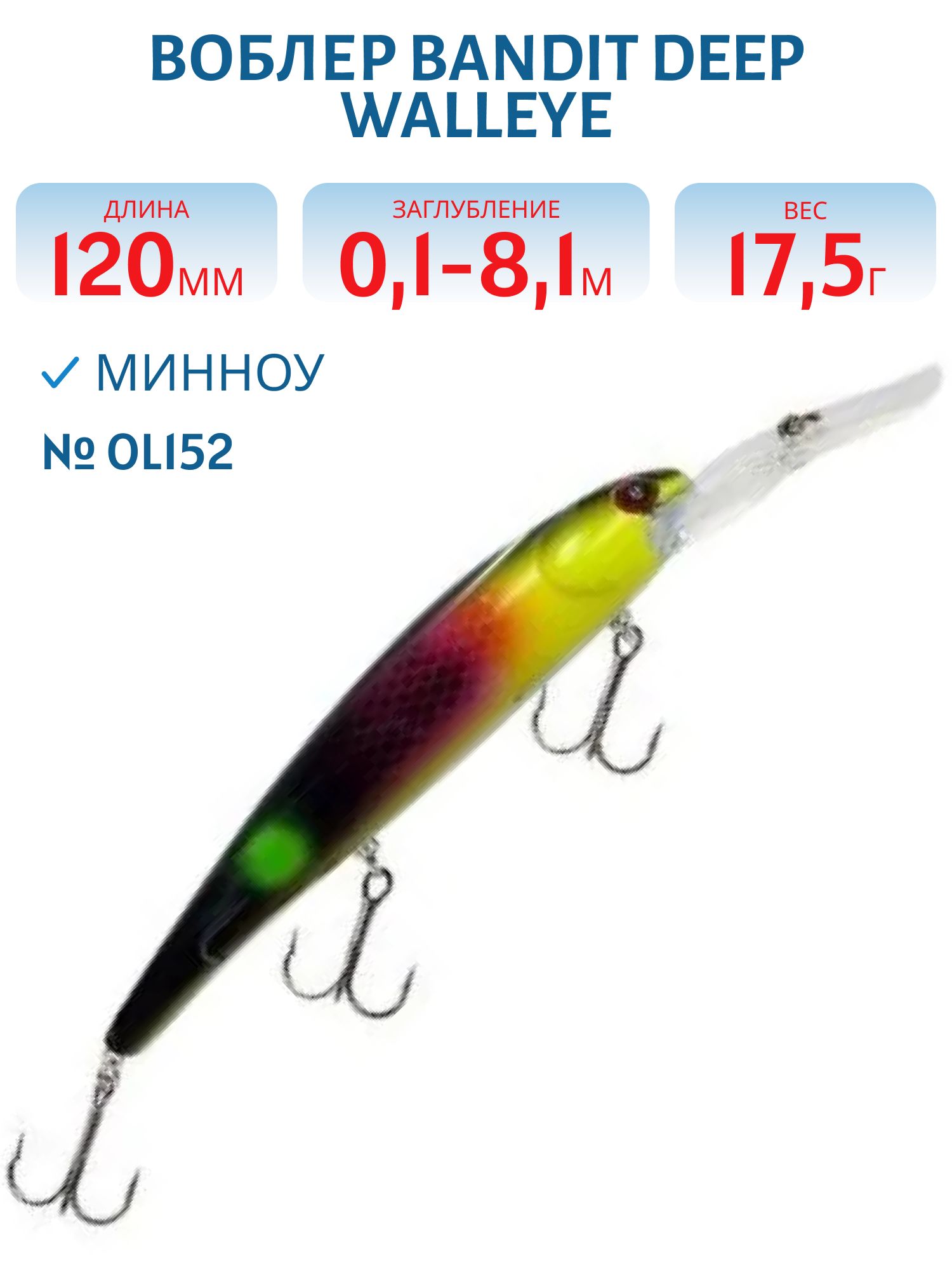 Воблер BANDIT DEEP WALLEYE OL152