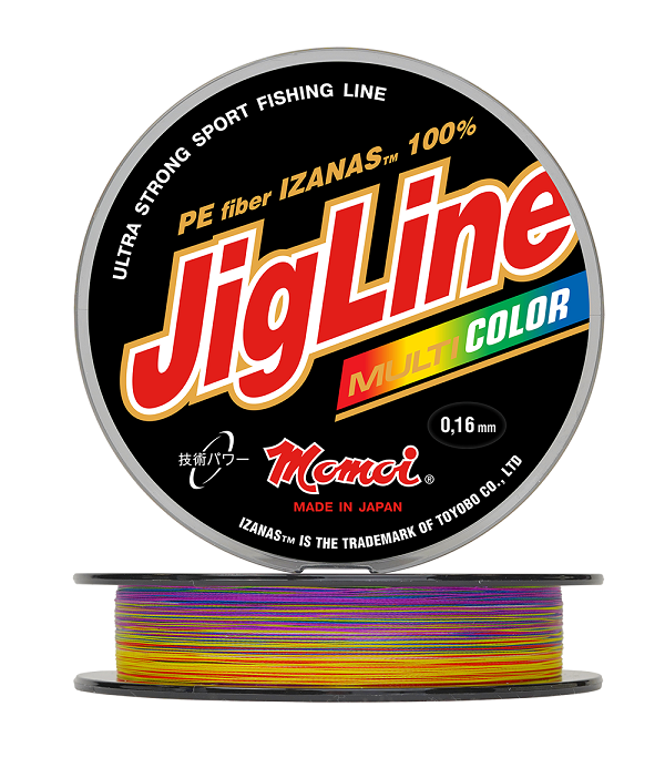 Шнур JigLine Multicolor  0, 18 мм,   14, 0 кг,  100 м 5 цветов по 10м.