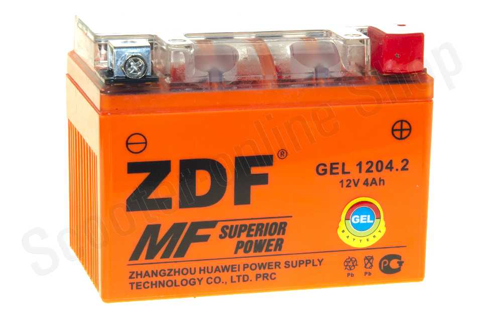 Аккумулятор ZDF 1204.2 GEL Orange YTX4L-BS 114*71*86