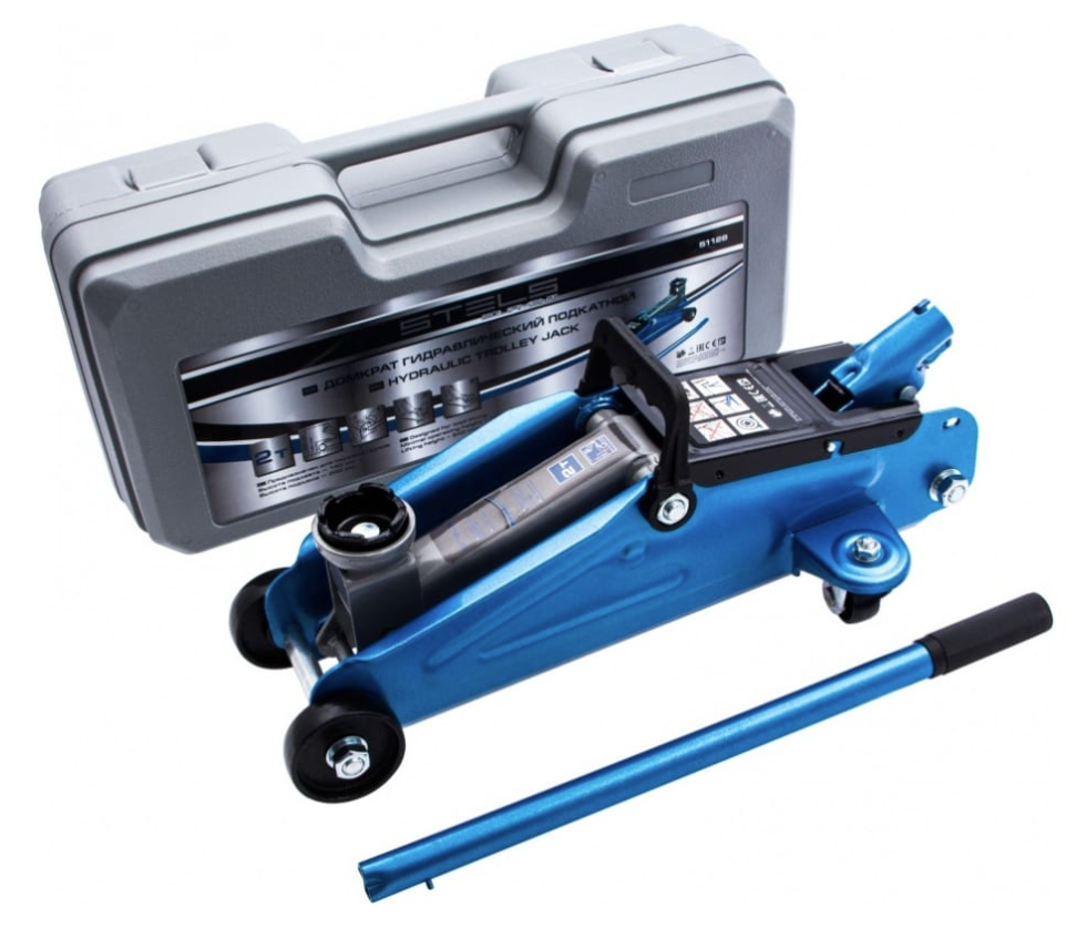 Домкрат гидравлический подкатной 2т. (140-340мм) в кейсе STELS (51128)