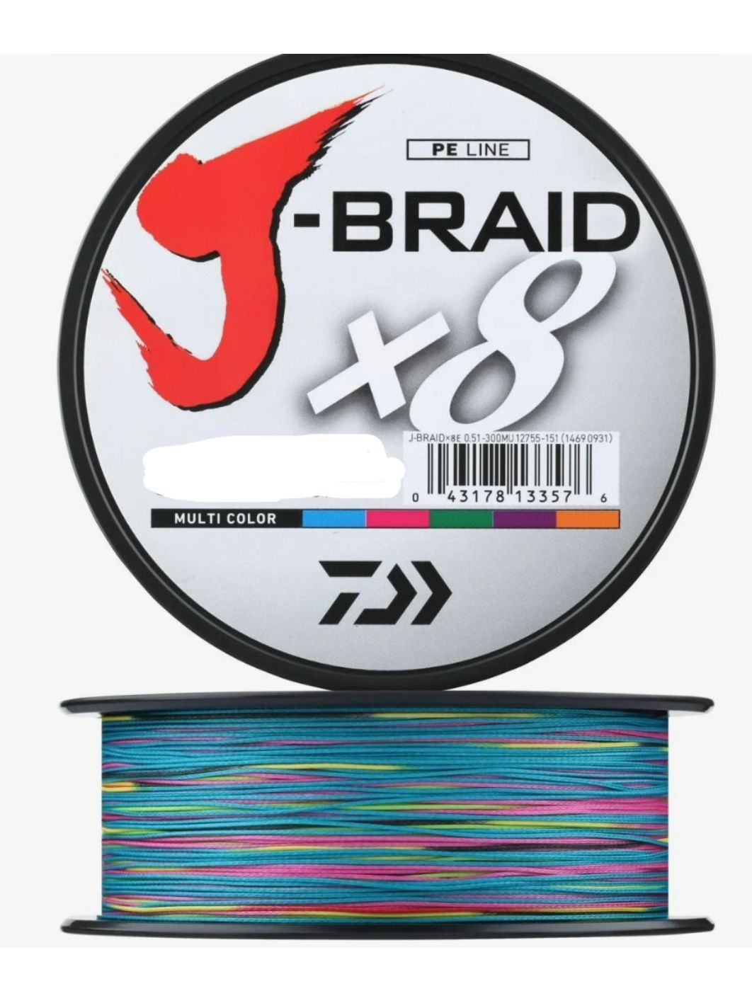 Шнур Daiwa J-Braid X8 Multicolor 0.20мм 29lb 150м