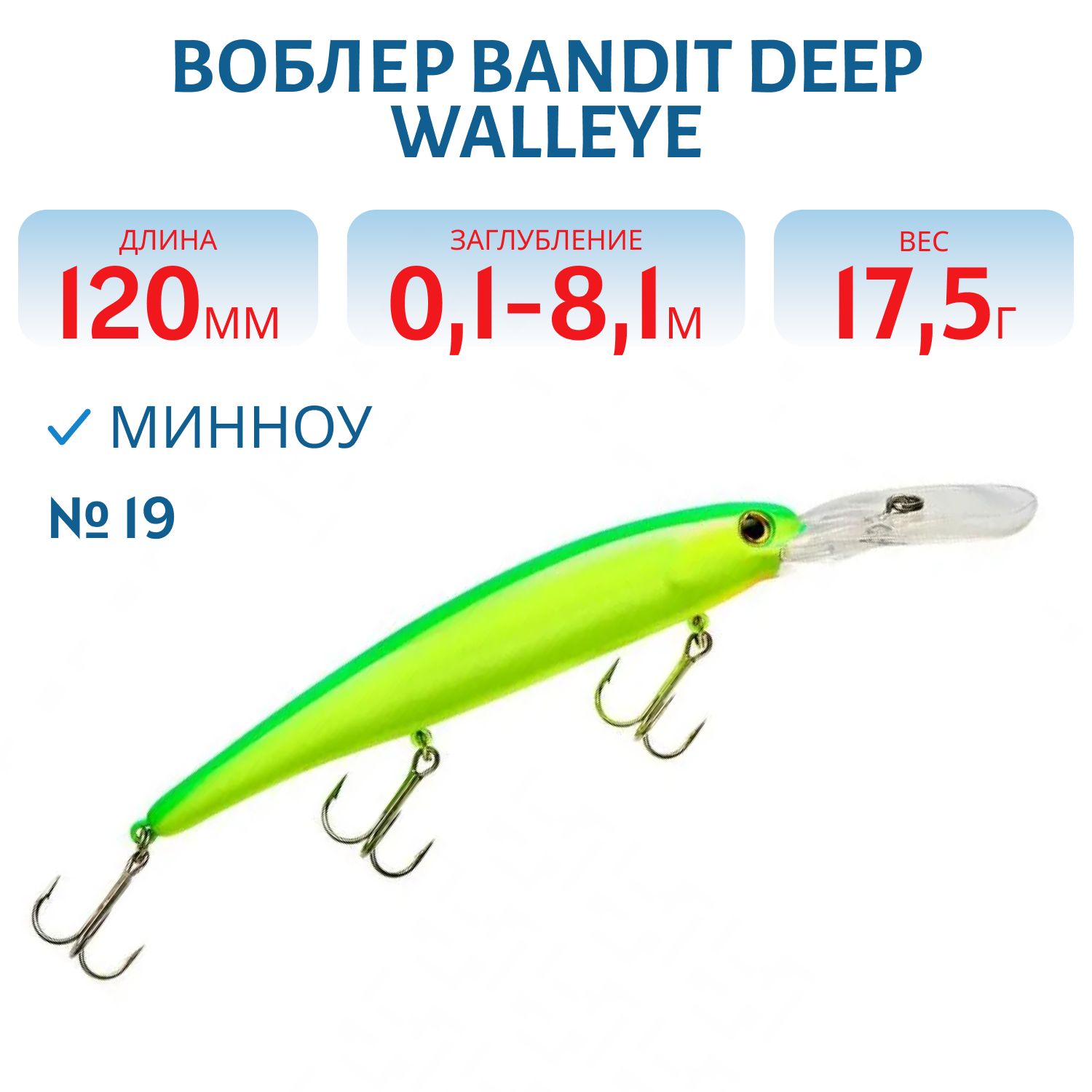 Воблер BANDIT DEEP WALLEYE 19