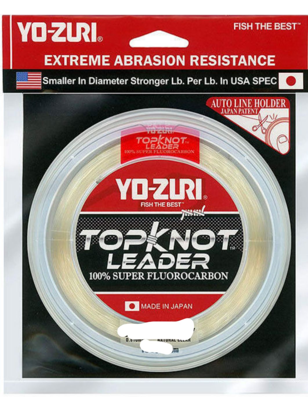 Леска флюорокарбон Yo-Zuri Topknot Leader Fluorocarbon 100% 27м Natural Clear (0, 330мм) 15lbs 