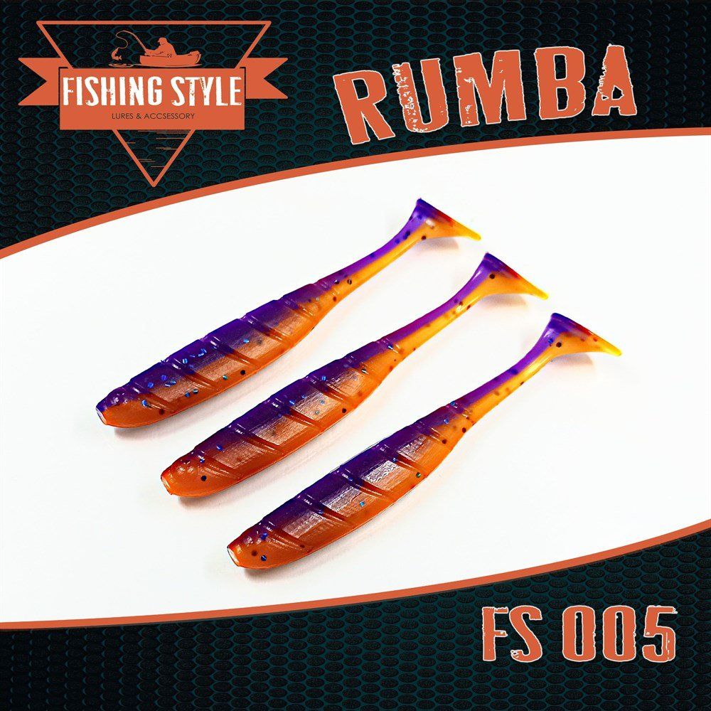 Силиконовая приманка RUMBA 8, 5"(216 мм) уп.3 шт.#005 Maracuja