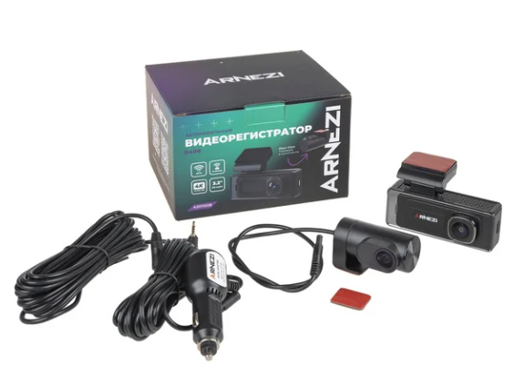 Видеорегистратор ARNEZI D400 (4К+Full HD,  угол обзора 123°,  G-сенсор,  камера заднего вида)