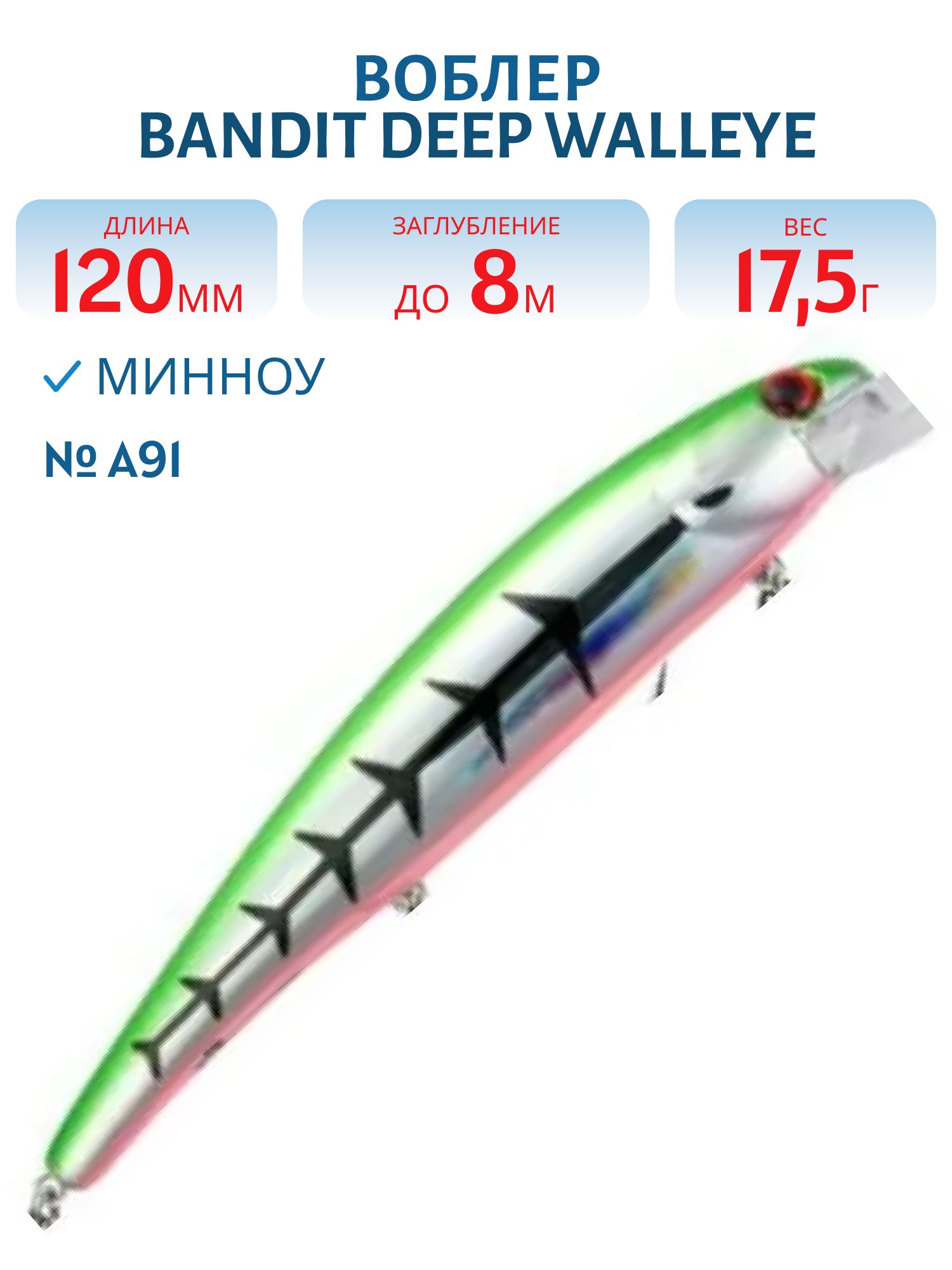 Воблер BANDIT DEEP WALLEYE A91