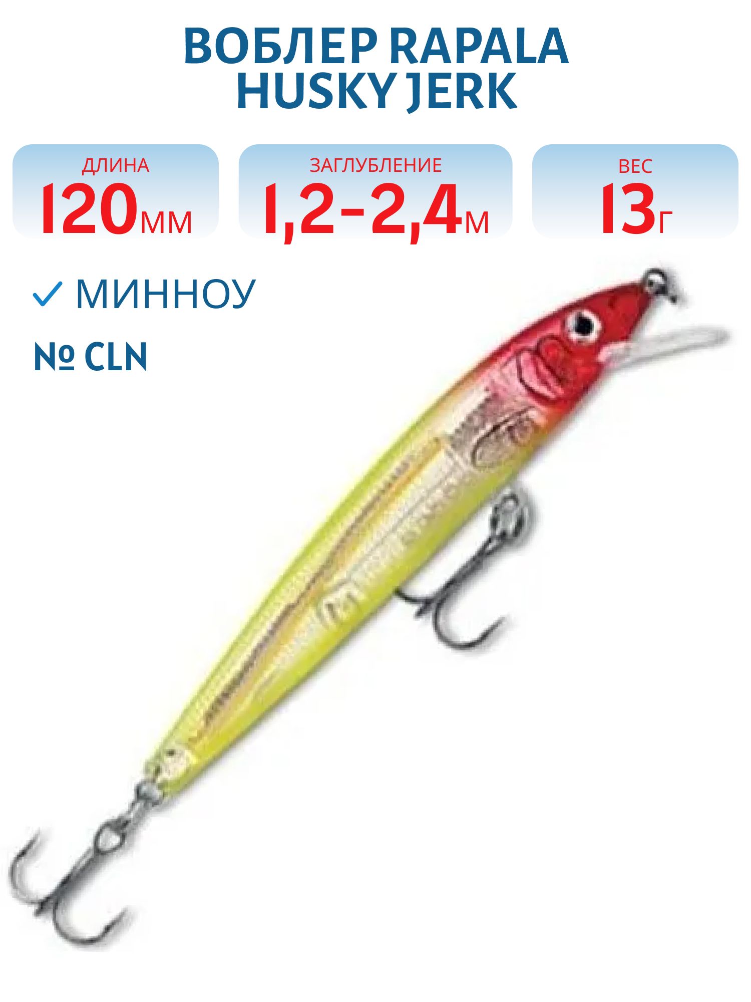 Воблер Rapala Husky Jerk 12 /CLN