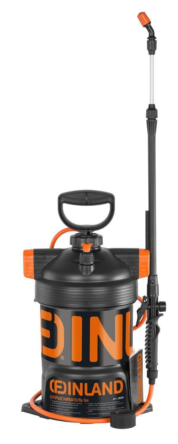 Опрыскиватель садовый помповый (5л.) + пистолет со шлангом FINLAND (1604)