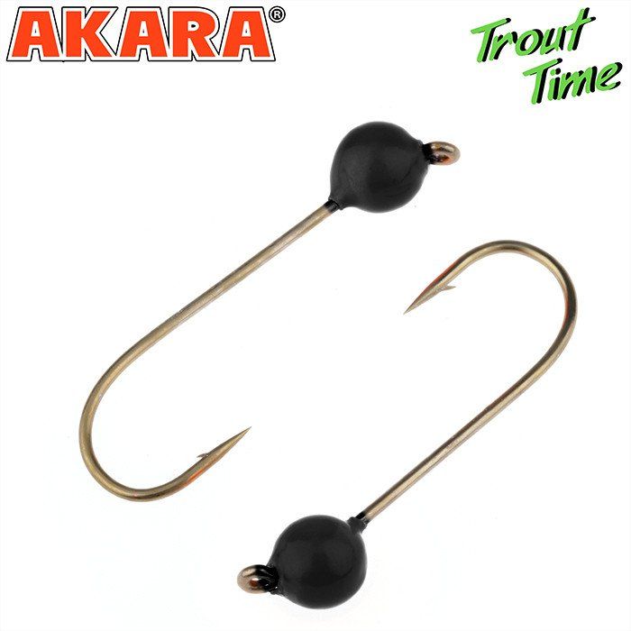 Джиг-головка форелевая Akara Trout Time Шар вольфрам 0, 5 г. 3, 5 мм. кр. № 4 Black (3шт)