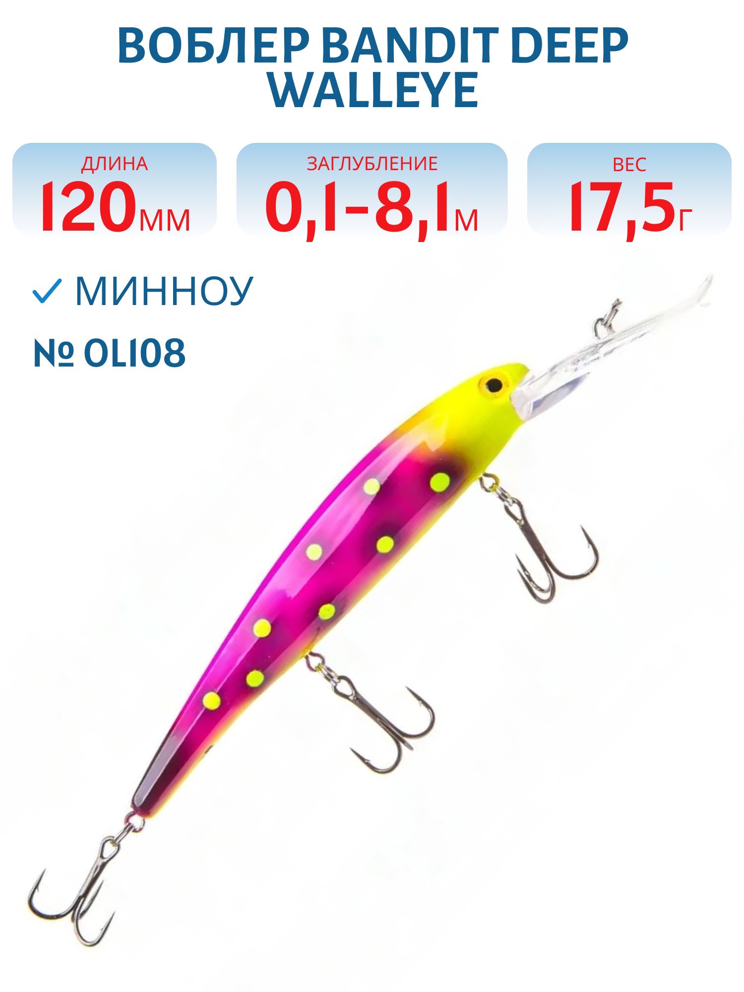 Воблер BANDIT DEEP WALLEYE OL108