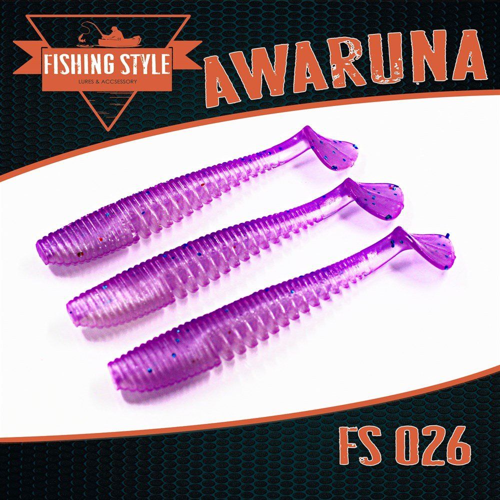 Силиконовая приманка AWARUNA 4"(102 мм) уп.5 шт.#026 Shiny Violet