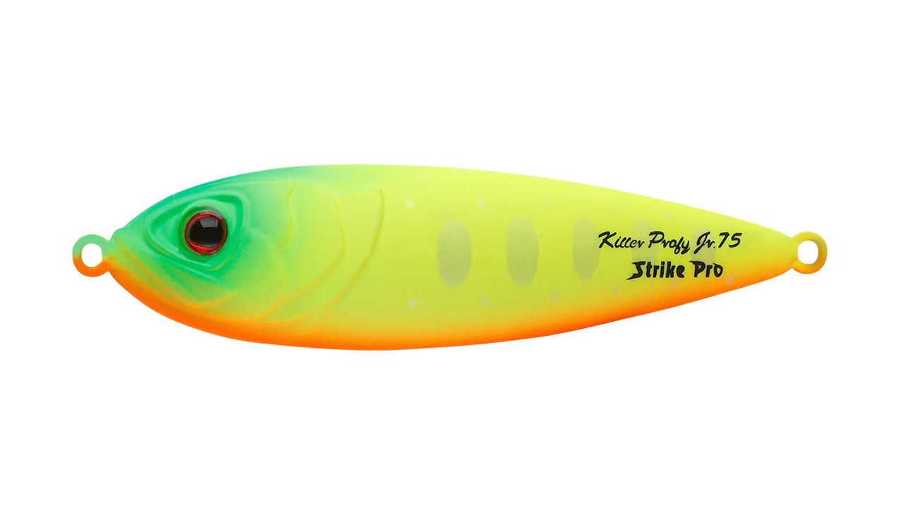 Блесна колеблющаяся Strike Pro Killer Profy 75S,  75 мм,  11 гр,  Одинарный-незацепляйка,  цвет: A178S Lemon Mat Tiger,  (PST-02S#A178S/A178S)