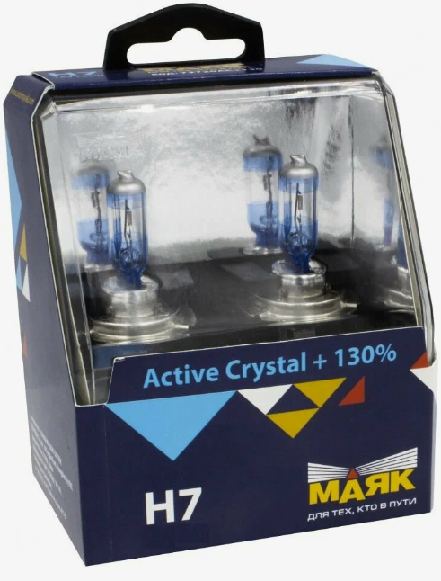 Автолампа галогеновая Н7 12V-55 МАЯК +130% Active Crystal (72720AC+130) (2шт.к-т.)