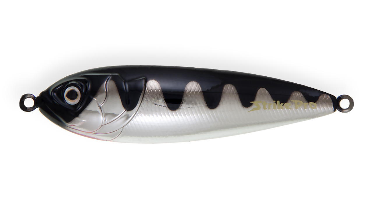 Блесна колеблющаяся Strike Pro Killer Profy 75S,  75 мм,  11 гр,  Одинарный-незацепляйка,  цвет: A108E Blackback Chrome Red ,  (PST-02S#A108E-A198)