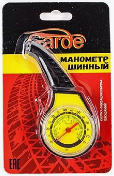 Манометр шинный "GARDE" (пластик) MS002