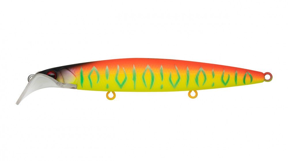 Воблер Минноу Strike Pro Scooter Minnow 110F,  110 мм,  11, 8 гр,  Загл. 1, 5м.-2, 5м.,  Плавающий,  цвет: A242S Sunrise Mat Tiger,  (EG-186F#A242S)