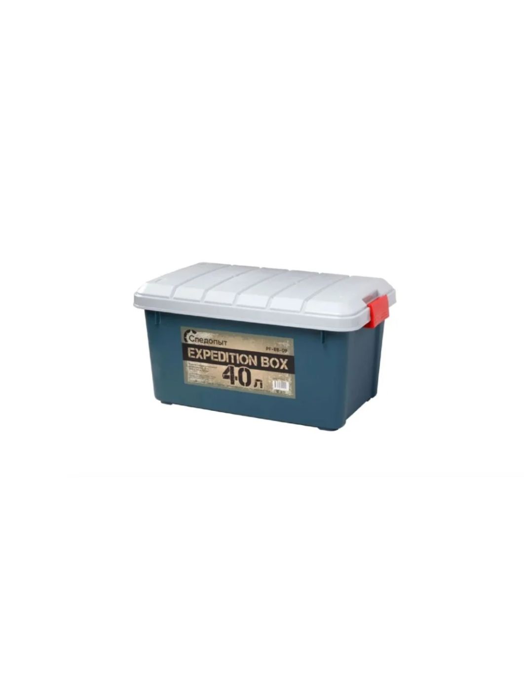 Ящик многофункциональный особопрочный СЛЕДОПЫТ Expedition Box,  40 л,  600х360х320 мм,  цв. зеленый/серый