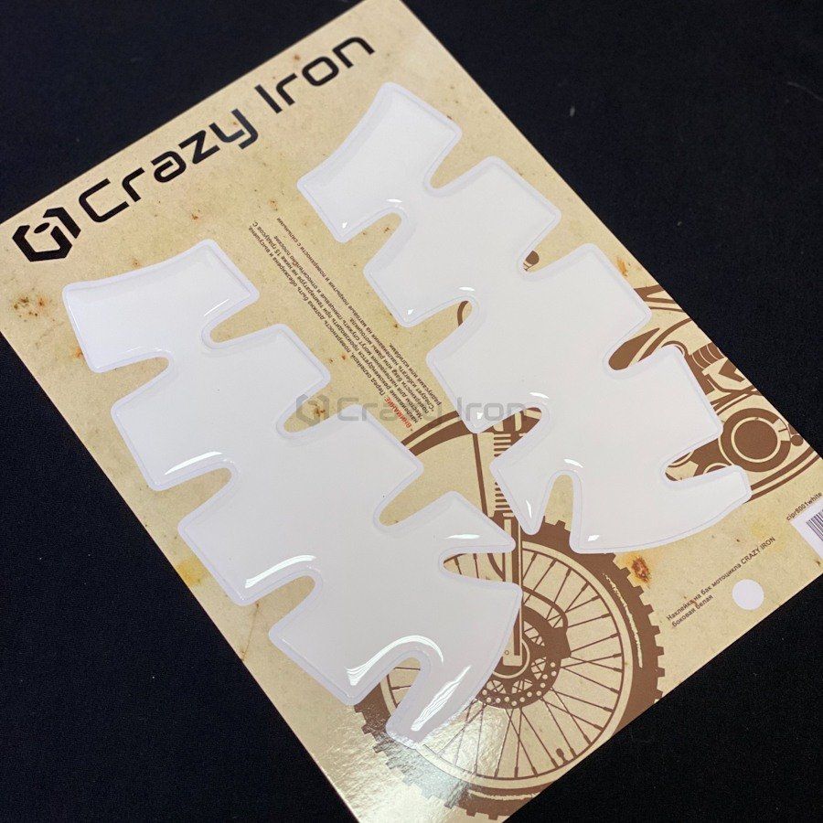 Наклейка на бак боковая белая CRAZY IRON cipr8001white
