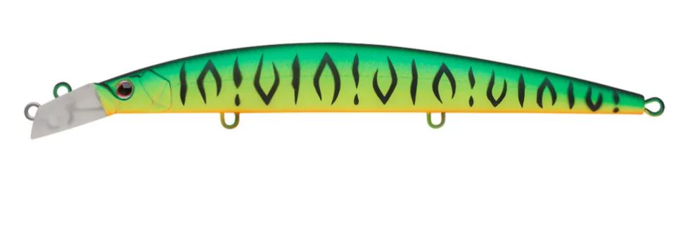 Воблер Минноу Strike Pro Top Water Minnow 130,  130 мм,  15 гр,  Загл. 0, 1м.-0, 7м.,  Плавающий,  цвет: GC01S/A70-713 Double Black Silver OB/Mat Tiger,  (JL-158F#GC01S/A70-713S)